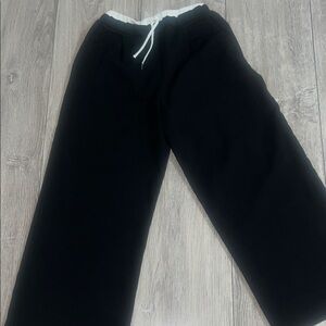 Zara Kids Black Joggers with White Drawstring